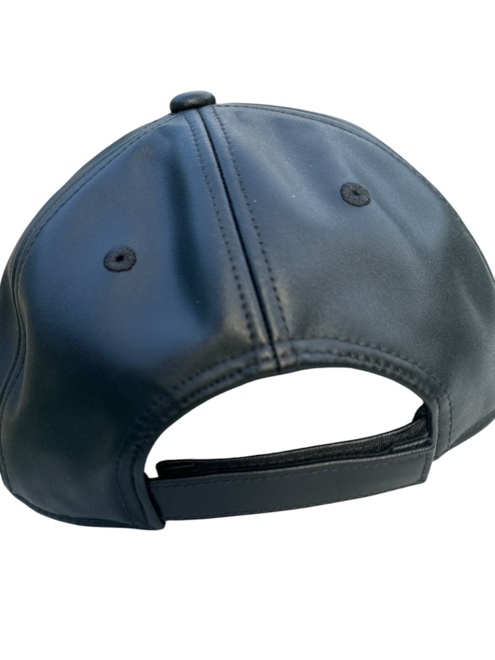Telfar Logo Embossed Hat Black Faux Vegan Leather Adjustable Baseball Streetwear - Picture 3 of 6